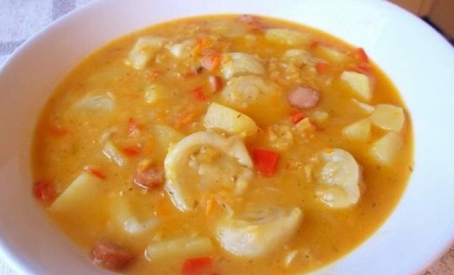 Суп чечевичный с чесночными галушками рецепт