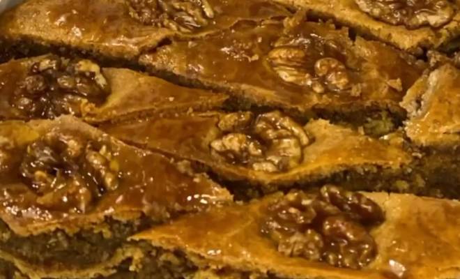 Пахлава на сметане с медом и орехами рецепт