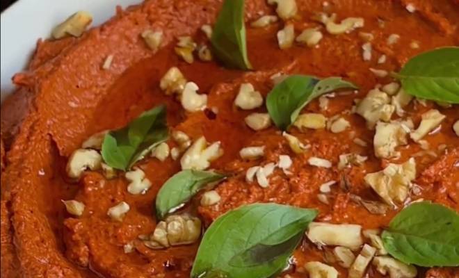Хумус из красного перца и грецкого ореха рецепт