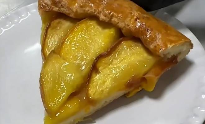 Пирог Галета с персиками без сахара рецепт