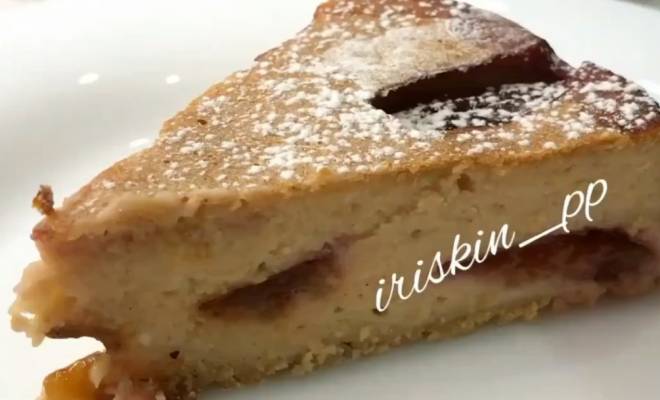 ПП сливовый пирог с овсяной мукой и яблочным пюре рецепт