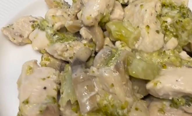 Курица с брокколи и грибами жареные на сковороде рецепт