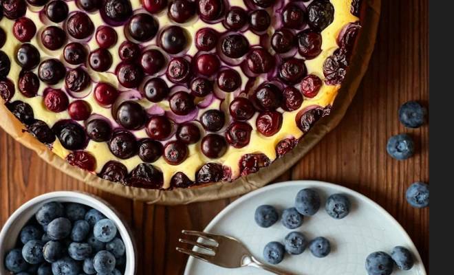 Творожный пирог с голубикой рецепт