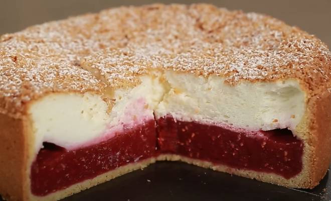 Видео Малиновый пирог Тарт с йогуртовым кремом рецепт