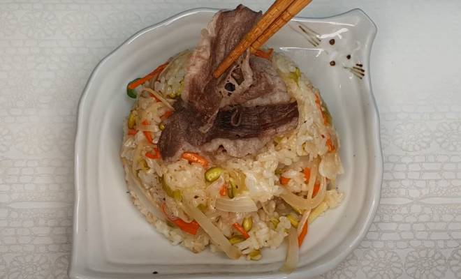 Жареный рис с овощами и говядиной по корейски рецепт