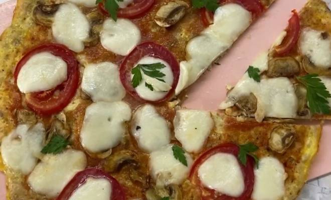ПП куриная пицца без муки	с сыром и грибами рецепт