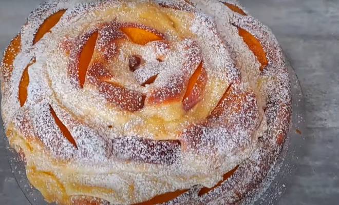 Видео Персиковый пирог с заварным кремом рецепт