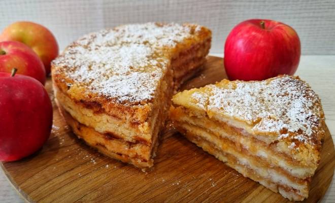 Видео Пирог с яблоками «Три стакана» рецепт