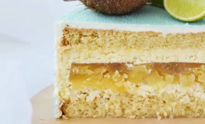 Торт Пина Колада с ананасом и кокосом рецепт