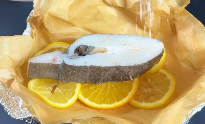Как приготовить Запечённая рыба Палтус с апельсинами и лимонами в духовке просто рецепт пошаговый