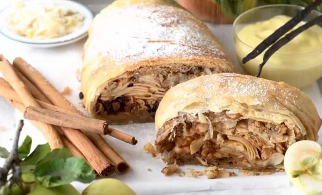 Штрудель с яблоками домашний рецепт