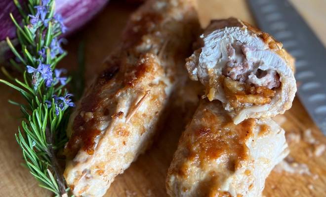 Куриные грудки с баклажанами, сыром и фаршем в духовке рецепт