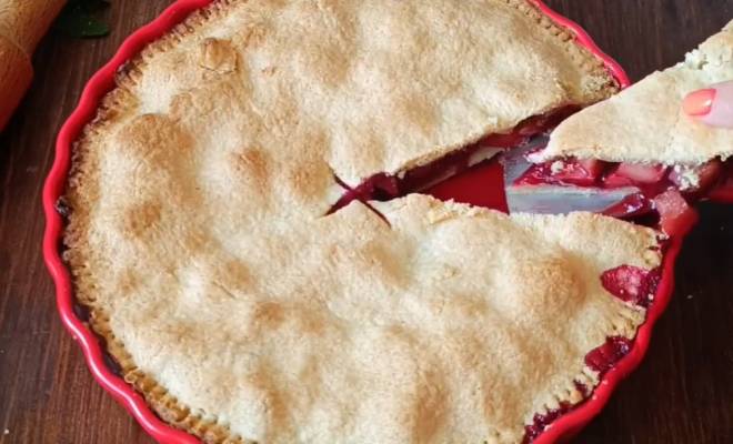 Как приготовить Пирог с яблоками и вишней просто рецепт пошаговый