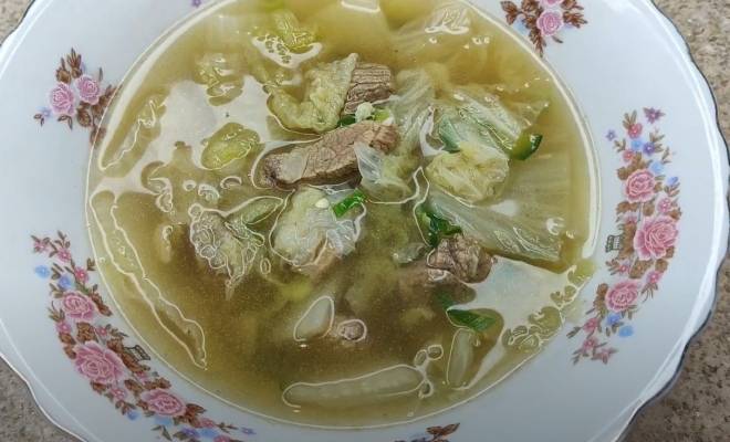 Корейский суп с говядиной и пекинской капустой рецепт