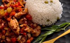 Жареная курица с болгарским перцем по корейски