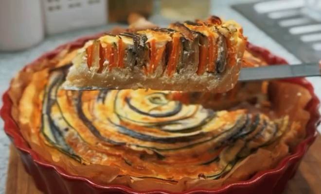 Пирог киш с цукини, морковью и баклажаном рецепт