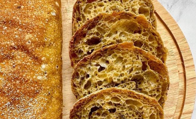 Цельнозерновой тыквенный хлеб с оливковой пастой рецепт