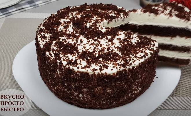Шоколадный Торт с кремом из сметаны и сгущенки рецепт