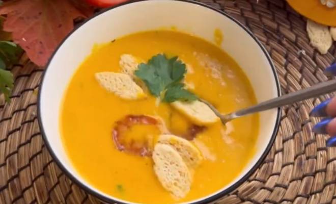 Тыквенный крем суп с креветками рецепт