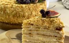 Домашний торт Наполеон с заварным кремом