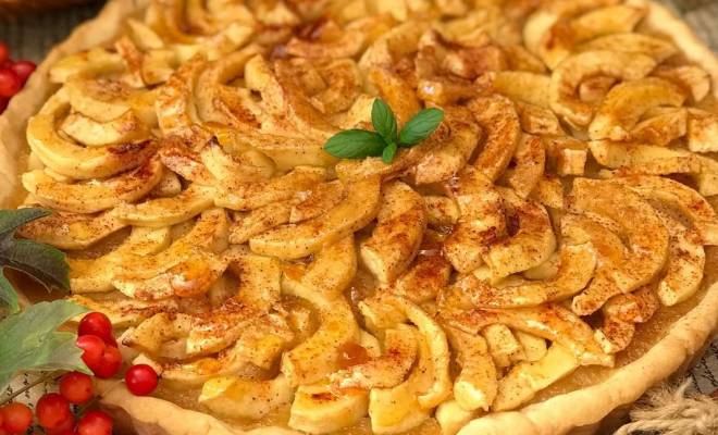 Яблочный пирог из песочного теста в духовке рецепт