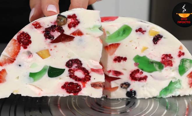 Желе «Битое стекло» со сметаной — рецепт мозаичного, разноцветного десерта + 9 фото