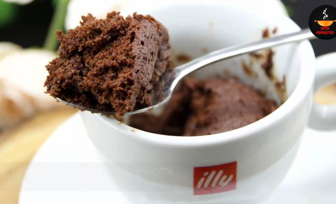 Видео Шоколадный кекс в микроволновке в кружке за 5 минут рецепт