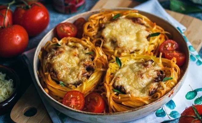Итальянские гнезда тальятелле паста с тушенкой рецепт