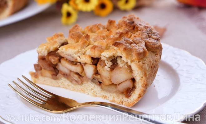 Пирог с грецкими орехами, яблоками и изюмом в духовке простой рецепт пошаговый