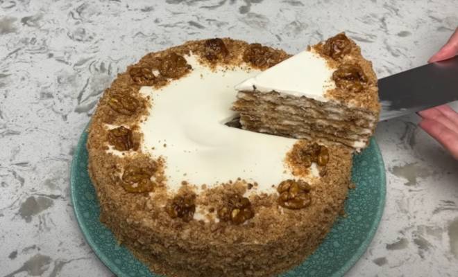 Карамельный торт с орехами рецепт