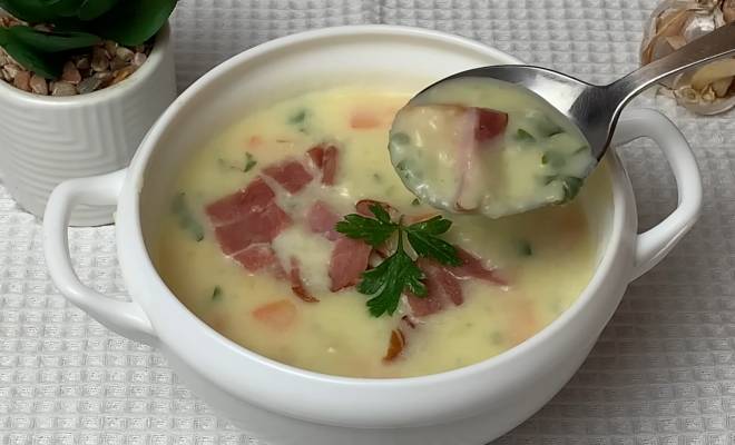 Картофельный суп с колбасой на сливках рецепт