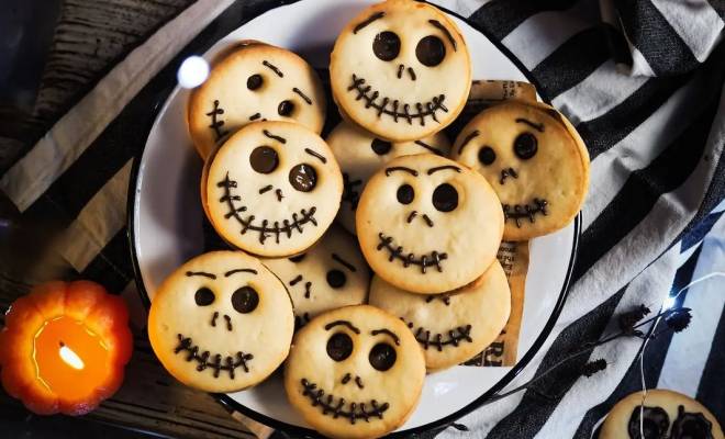 Песочное печенье страшное на Halloween рецепт