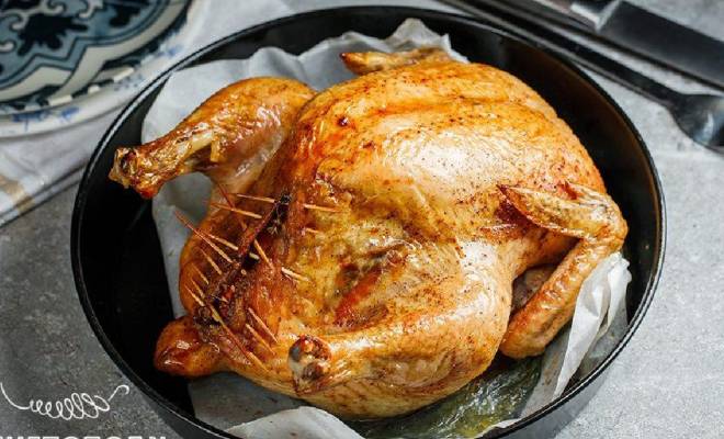 Запеченная курица фаршированная тыквой в духовке рецепт