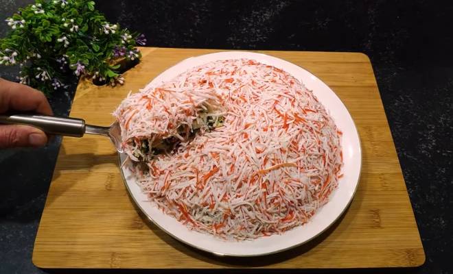 Салат из пекинской капусты, крабовых палочек и фасоли рецепт