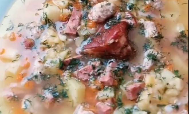 Видео Гороховый суп с мясом свинины и колбасой рецепт