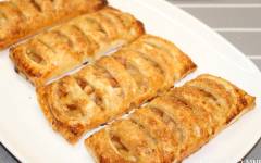 Слойки с яблоками и корицей из слоеного теста готового