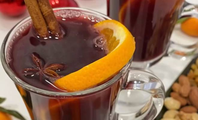 Алкогольный глинтвейн на красном вине с апельсином и яблоком рецепт