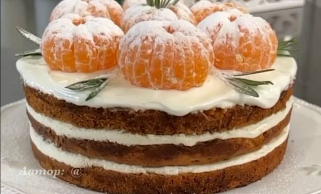 Морковный торт со сметанным кремом «Зимняя сказка» рецепт