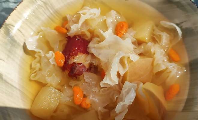 Десертный Коллаген Суп для Женской Красоты с Фруктами и грибами тремелла рецепт