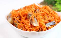 Салат с селедкой и морковью по корейски