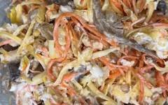 Салат Козел в огороде с мясом классический