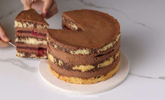 Торт с шоколадным муссом, вишней и апельсином рецепт