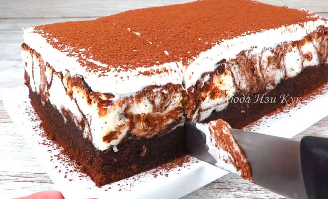Шоколадный мраморный торт Зебра Волна рецепт