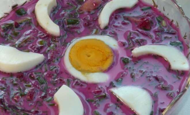 Суп холодник из свеклы на кефире по белорусски рецепт